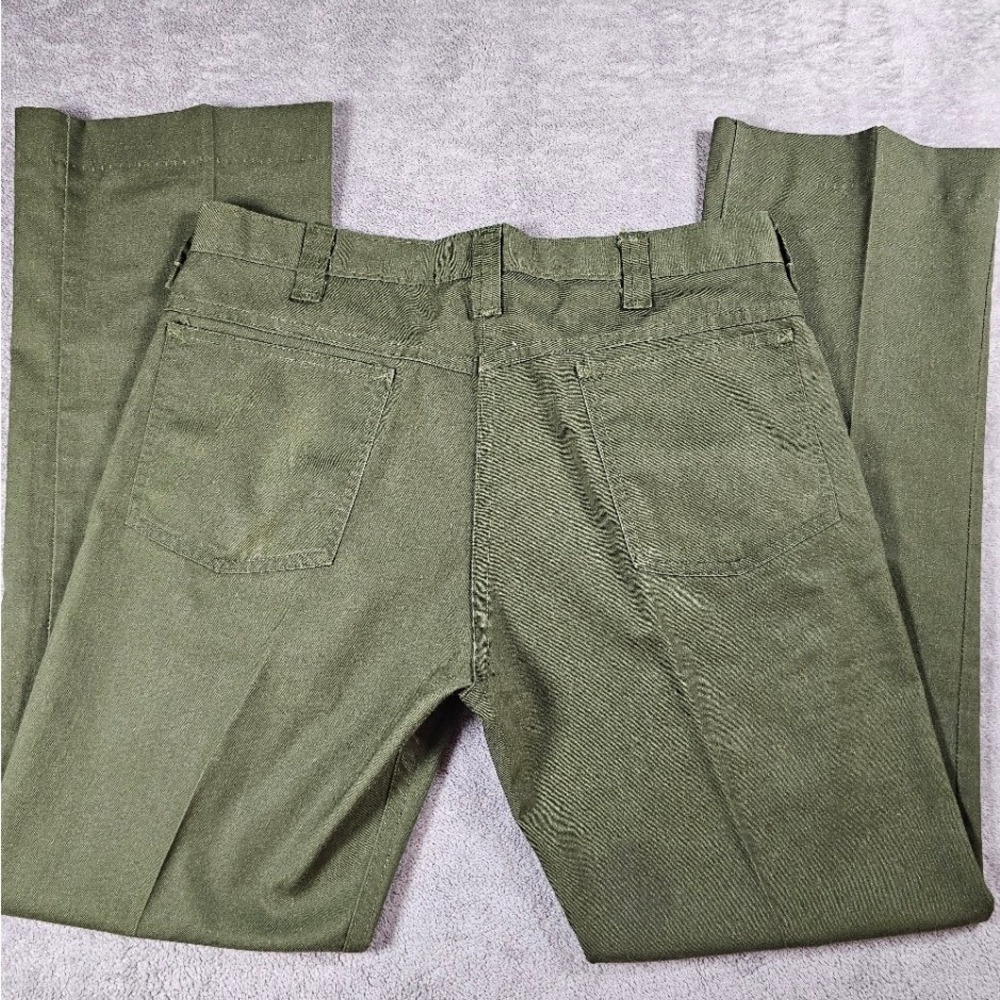 Vintage‎ Unitog Mens 34 Olive Green Work Pants Made in USA Permanent Press Twill